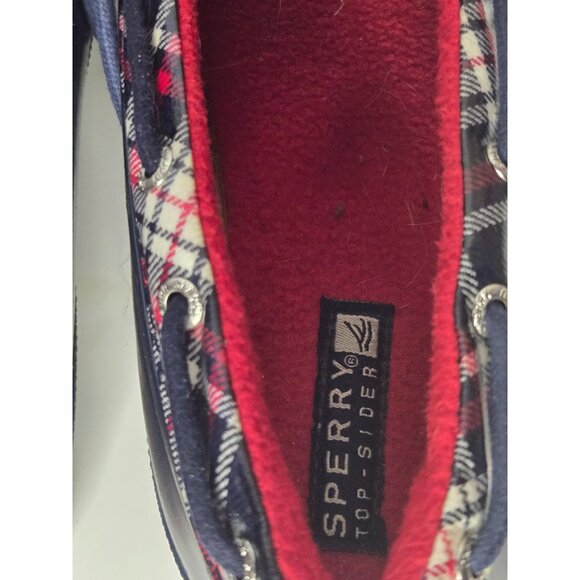 Sperry Topsider Ladies Navy and Plaid Waterproof Slip-On Sz 9 Outdoors Winter - Picture 5 of 7